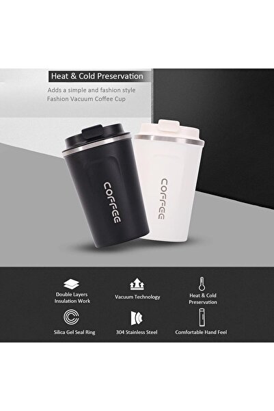 EACAM 380mL Stainless Steel Leakproof Insulated Coffee Cup