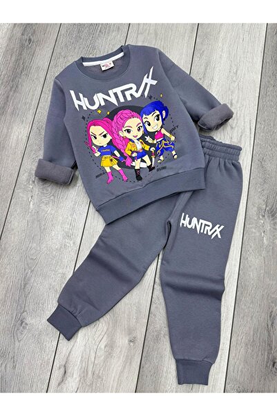 Aselin Kids Children's K-Pop Demon Hunters Hunterix Zoey Rumi Mira Printed Girls' Tracksuit Set