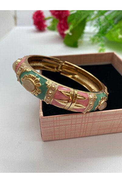 DEFİDA AKSESUAR Bohem Tarzı Kalın Mineli Çok Renkli Taşlı Kelepçe 1 adet KUTUSUZ