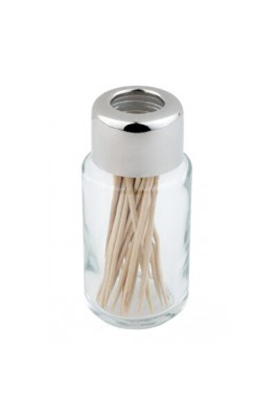 Aps Glass toothpick holder with stainless steel lid
