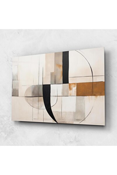 Arthub Glass Painting, Bedroom and Living Room, Abstract with Lines, Black Abstract Lines