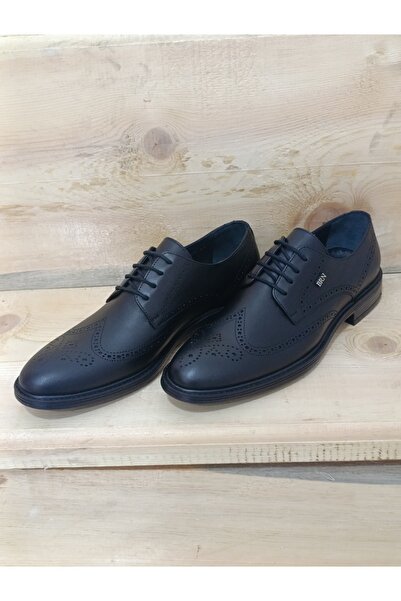 LİCCAS Men's Transitional : Autumn-Winter Classic Shoes Genuine Inner and Outer Leather Rubber Sole Lace-Up