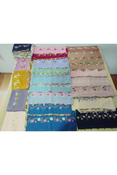 hoaryage Handmade Embroidery Embroidered Needle Embroidered Prayer Cover Dowry Holder Mevlit Hijab Crepe Fabric 145X75 cm