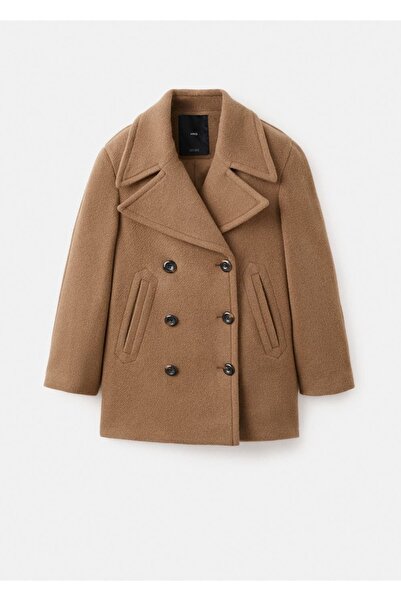 MANGO Woman Manteco yünü kruvaze palto