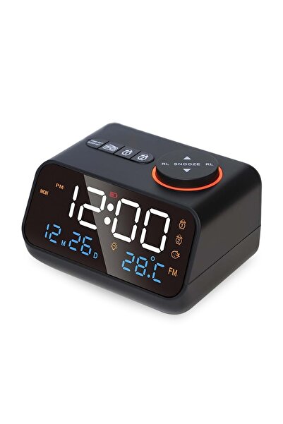 plentiful Dekoratif LED Dijital Saat FM Radyo 2 Alarm Sıcaklık ve Nem Gösterg...