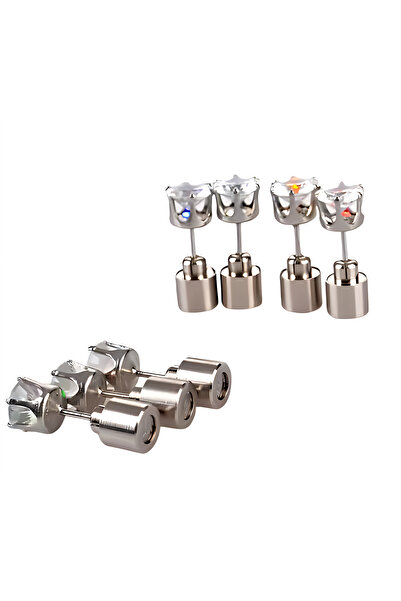 Generic LED Flashing Stud Earrings — Color-Changing Light-Up Studs (Pair of 2-MultiColor)