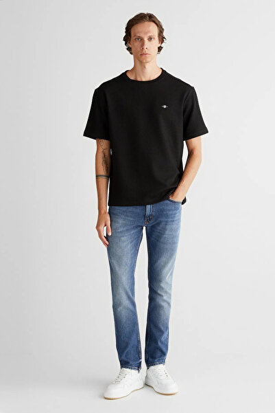 Gant Men's Black Jacquard C-Neck T-Shirt