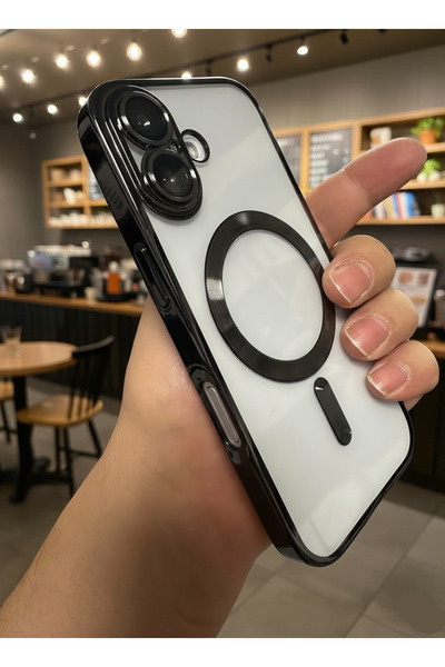 Fibaks iPhone 17 Kılıf Kamera Lens Korumalı Magsafe Şarj Kilifi Şeffaf Renkli Yumuşak Kapak