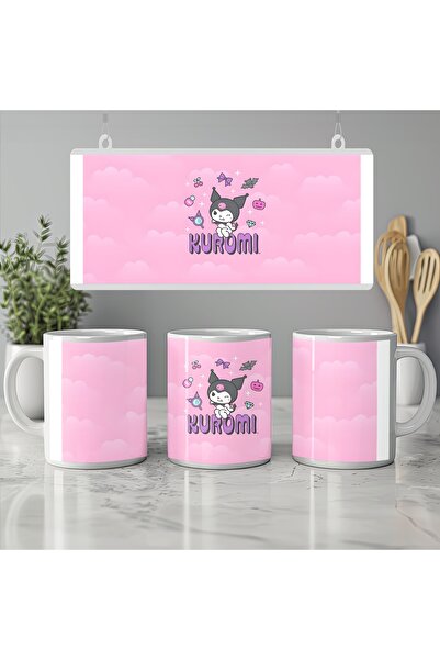 Beramussa Kuromi Mug Cup – Sanrio Character Pink Background – Cute Gothic Sty...