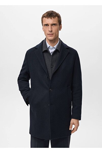 MANGO Man Geri dönüşümlü yünden hafif palto