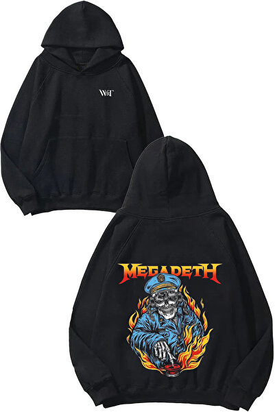 THEWERT Megadeth Design Back Printed Black Hooded Sweatshirt