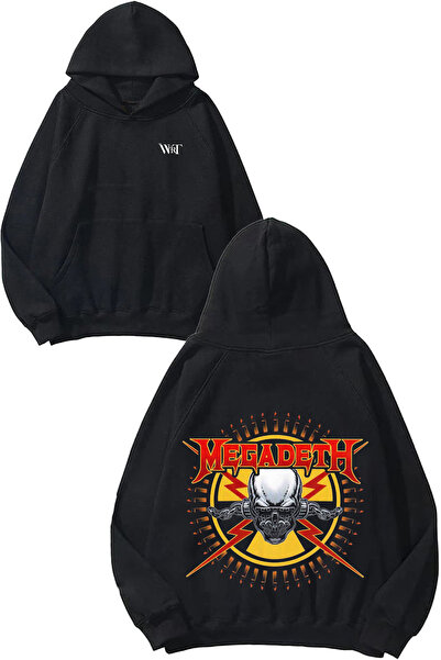 THEWERT Φούτερ Megadeth 2 Design Back με τύπωμα Μαύρο με κουκούλα