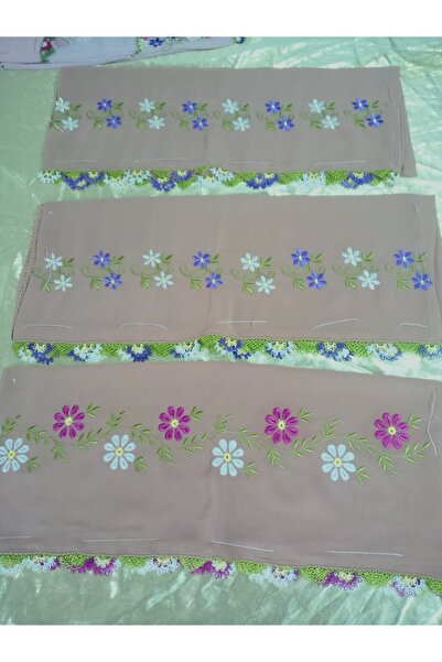 hoaryage Handmade Embroidery Embroidered Needle Embroidered Prayer Cover Dowry Holder Mevlit Hijab Crepe Fabric 145X75 cm