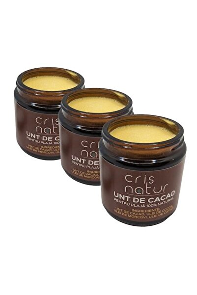 Cris Natur Pachet de 3 unturi de cacao pentru plajă, 120 ml, 100%
