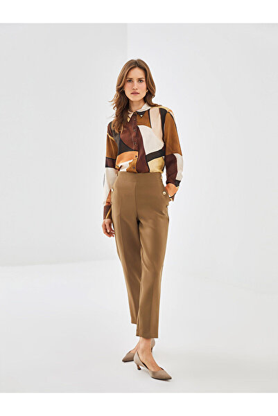 LC Waikiki Damen - Gerade Hose mit elastischem Bund