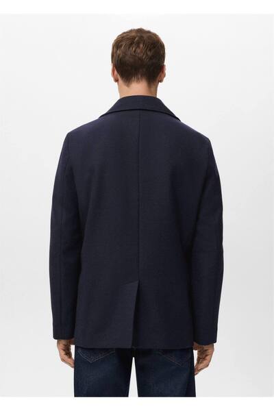 MANGO Man Kruvaze kısa yün palto