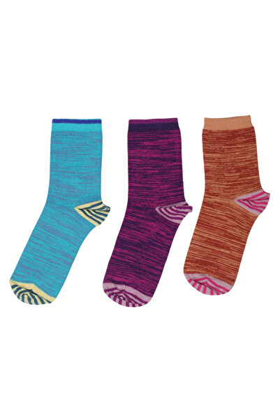 Serena Set 3 perechi șosete damă lungi – „White Stuff”, mov, maro și turcoaz