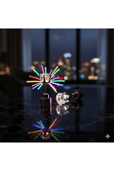 Generic LED Flashing Stud Earrings — Color-Changing Light-Up Studs (Pair of 2-MultiColor)