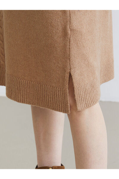 LC Waikiki Lcw Grace Crew Neck Self Patterned Knitwear Dress