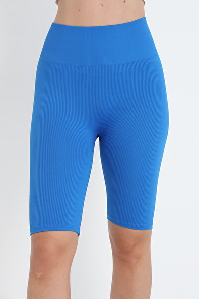 Serena Blue striped high-waisted leggings