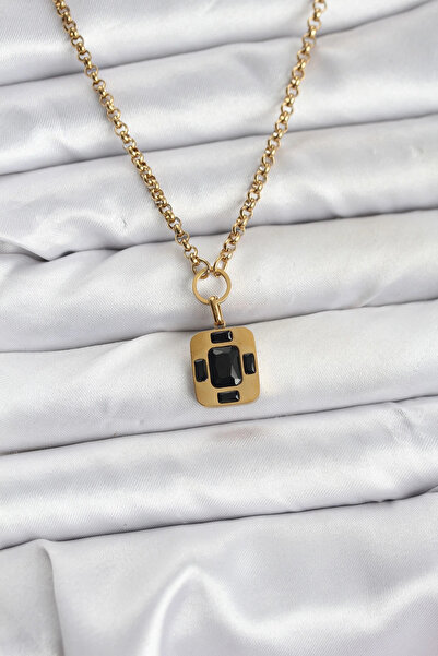 shopwave قلادة نسائية من الفولاذ 316L بلون ذهبي وتصميم عتيق