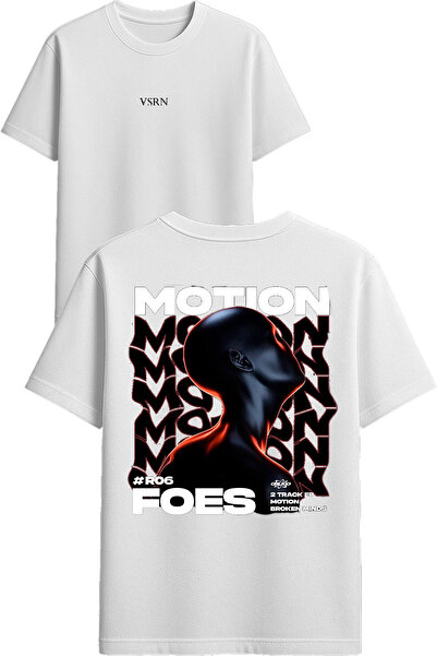 VSRN Tricou oversize alb cu imprimeu Motıon Design