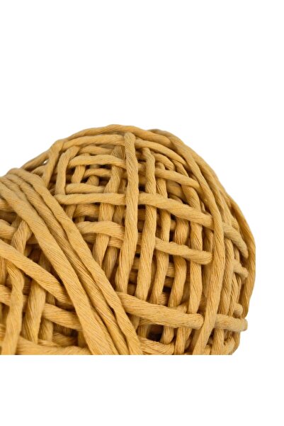 Alze Kimya Hobi Mustard Macrame String 250 Gr |   100% Natural Cotton |   Single Twist |   For Crafts and Decorative Designs