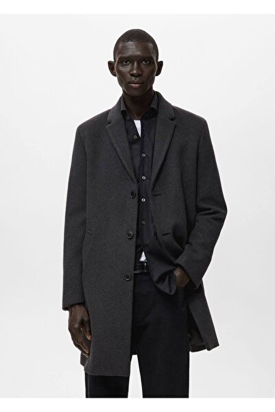 MANGO Man İç yakası çıkarılabilir yün palto