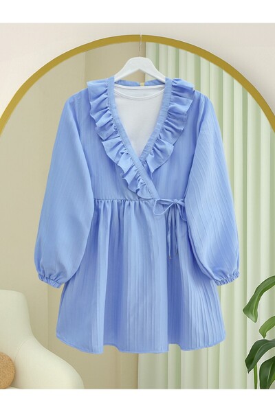 HİJABAYA Κιμονό με βολάν με κορδόνια μπροστά και ελαστικό μανίκι