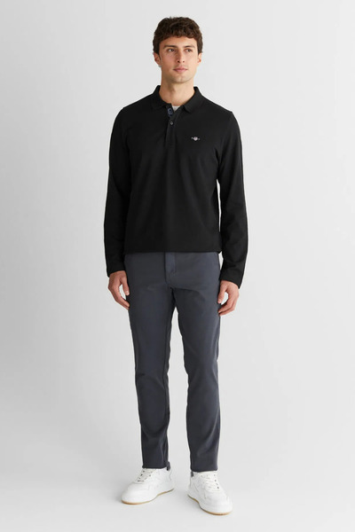 Gant Men's Black Regular Fit Polo Neck Polo
