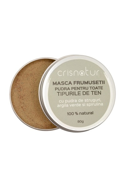 Cris Natur face mask with grape seed powder, green clay and spirulina for all skin types 80g