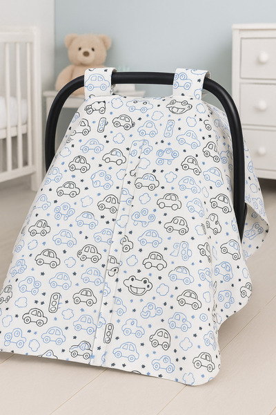 Heianmono Kids 2-Layer 100% Cotton Muslin Stroller Cover with Front Snap Fast...