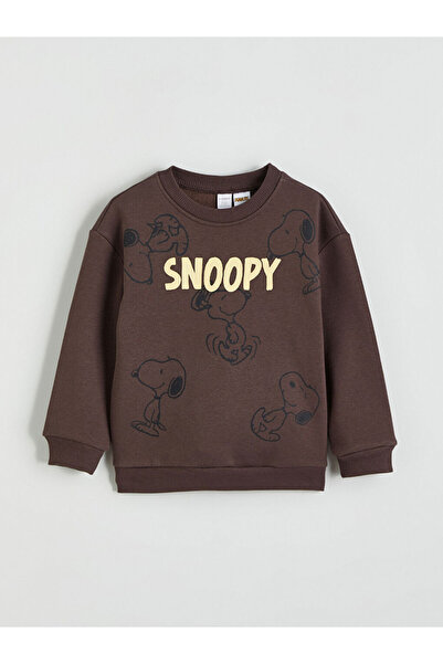 LC Waikiki Кафява велосипедна яка Снупи с принт Момчешка суитшърт