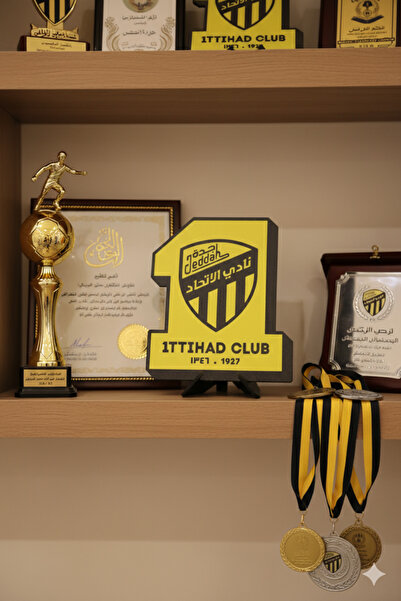 3D Brothers درع نادي الاتحاد ثلاثي الأبعاد مع حامل – تصميم جدة الإصدار الثاني...