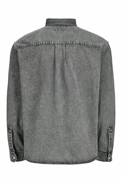 Jack & Jones Men's Gray Jornorrebro Denim Shirt Ls Sn Jean Shirt 12282775-Greydenim