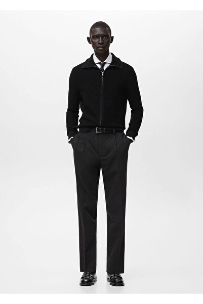 MANGO Man Fermuarlı kalıplı triko hırka