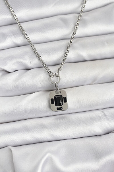 shopwave قلادة نسائية من الفولاذ 316L بلون فضي وتصميم عتيق