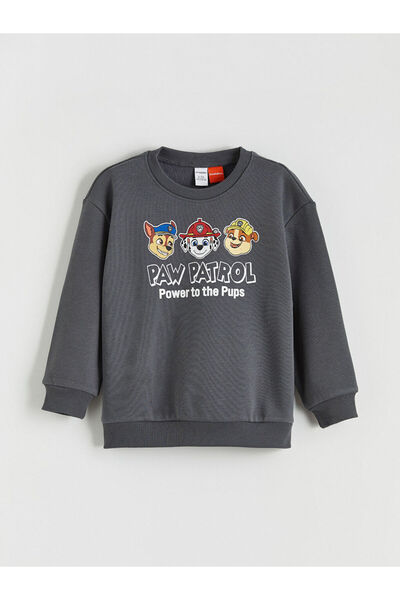 LC Waikiki Lcw Kids Gray Crew Neck Paw Patrol Printed Boys' Sweatshirt and Sweatpants 2-Piece Set