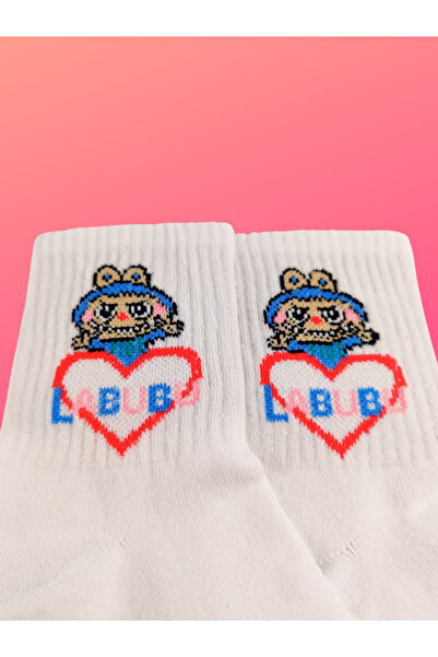 Shuttle Park Special Series Happy Colorful Labubu Patterned Socks Fun Comfortable Stylish Design Style White College Socks