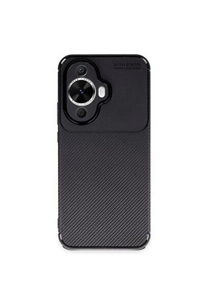 magicool غطاء حماية لهاتف هواوي نوفا 12s مع تركيز تلقائي وتصميم كربوني - أسود