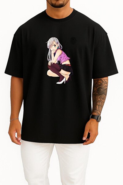 Bahriyeli Collection oversized Meliodas Unisex T-Shirt με σχέδιο στήθους με τ...
