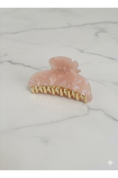 bettin tasarım Sedefli Ebruli Mermer Desenli Kadın Saç Tokası Parlak ve Dayan...