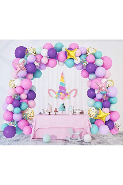 DELPI Balloon arch arrangement set for birthdays, christenings, events, 138 pieces, Multicolor