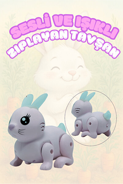 welcomein Oyuncak Hareketli Pilli Müzikli Ve Işıklı Sevimli Zıpzıp Tavşan Kuy...