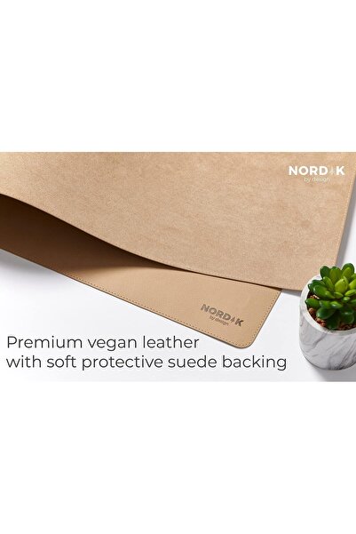 Generic Nordik By Design Desk Mat - Light Beige, 89×43 cm, Non-Slip Vegan Leather
