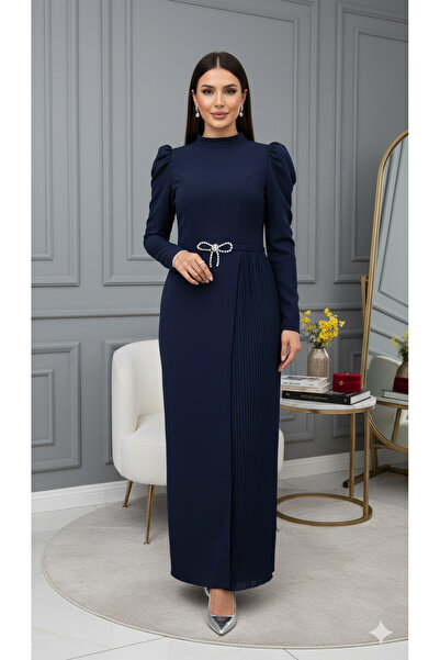 NARCISSUS FASHION Long evening dress with pleated details