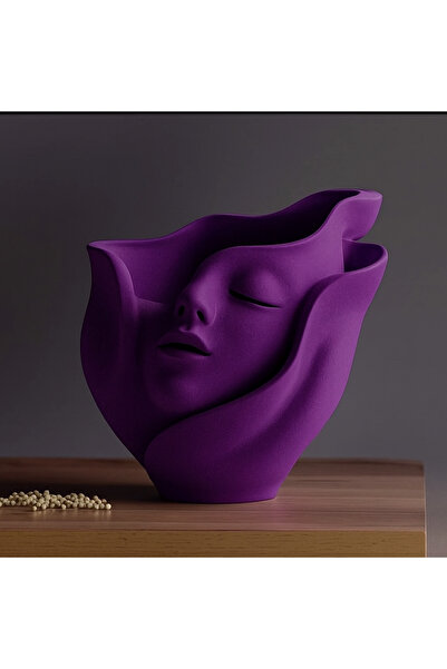 Omerella Yeni Model İskandinav Bohem Yüz Şeklinde Vazo Saksı 10 cm 5 Renk