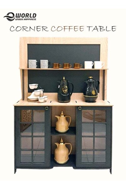 Eworld Large DIY Coffee and Corner Table with Multiple Shelves for Kitchen