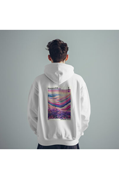 Dad&Children سويت شيرت لافندر راك مطبوع للجنسين ذو مقاس قياسي بغطاء رأس مبطن ...