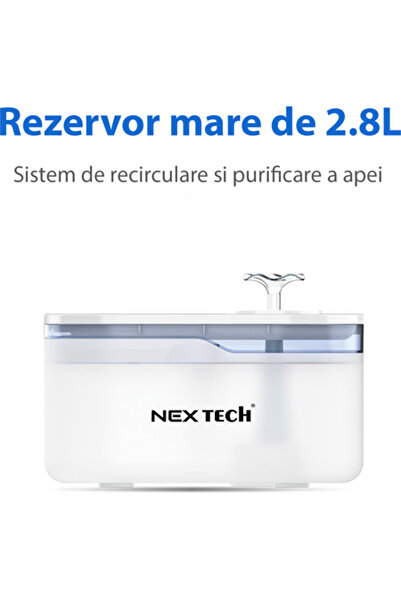 NEX TECH® Automatic Water Fountain for Dogs & Cats, 2 Modes, Ultra-Silent, Activated Carbon Filter,